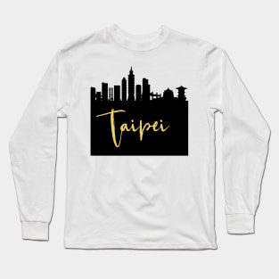 TAIPEI TAIWAN DESIGNER SILHOUETTE SKYLINE ART Long Sleeve T-Shirt